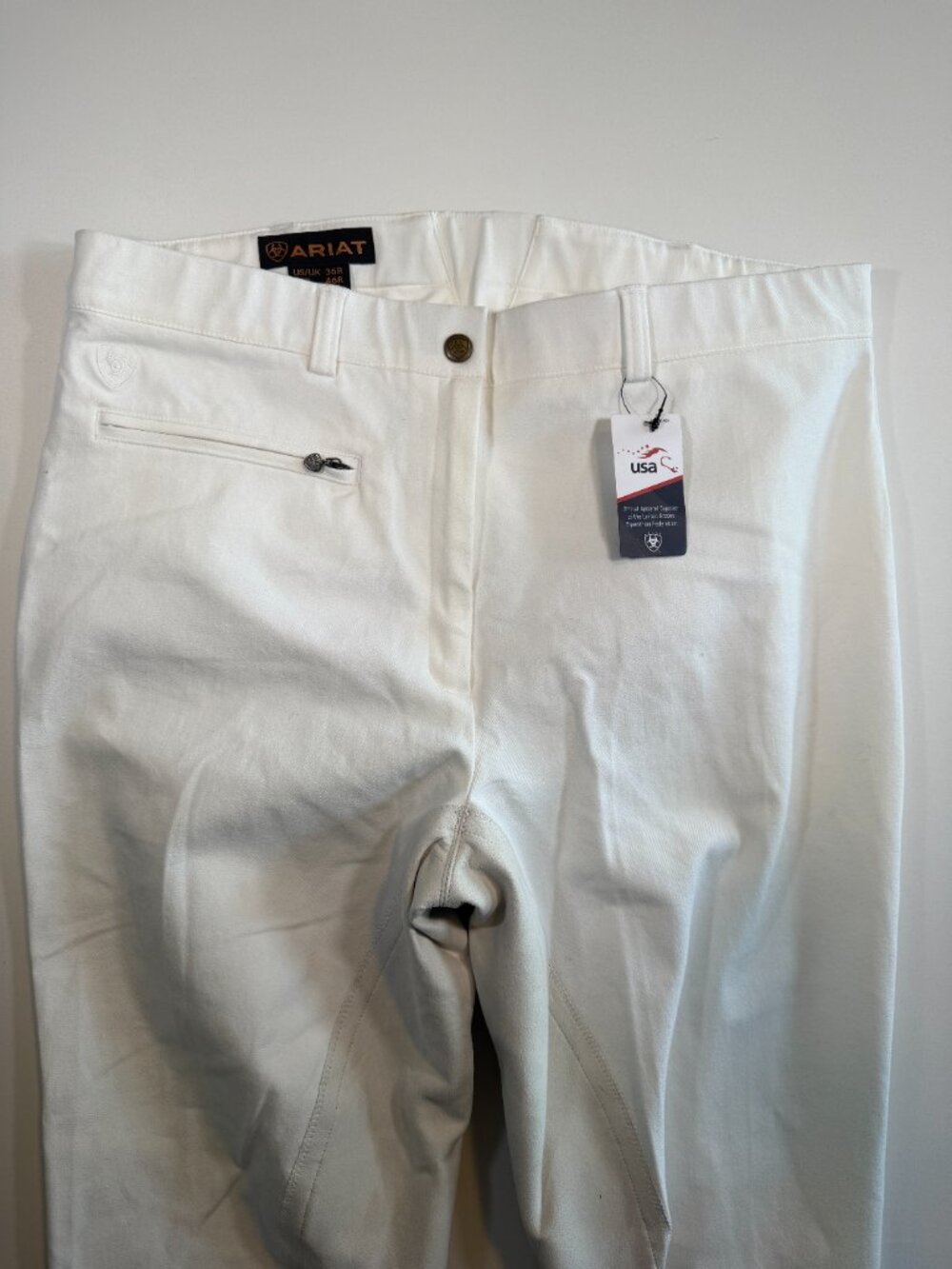 NWT ARIAT Fairfax Full Seat Equestrian Riding Breeches White 36R - Picture 5 of 15